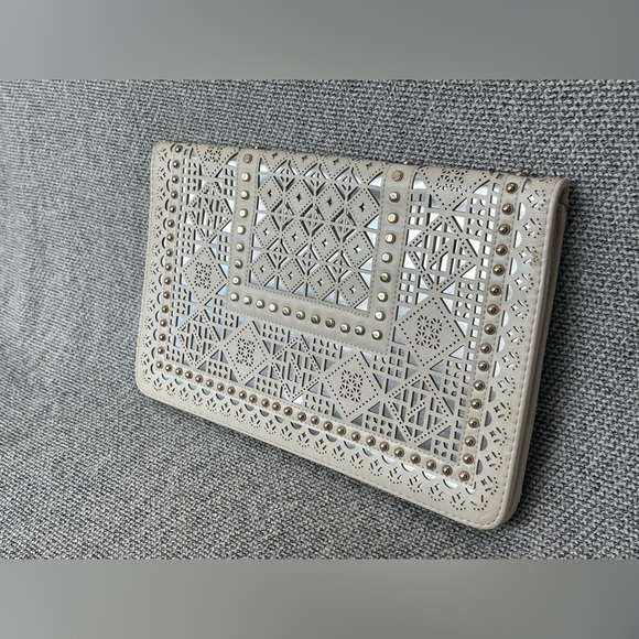 MMS Design Studio White Clutch with Intricate Cutouts - Picture 9 of 16